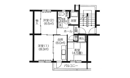 間取り3KのK1