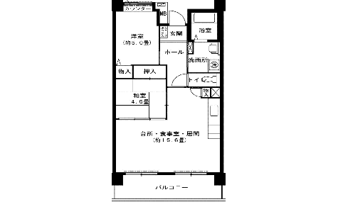 間取り2LDKムのタイプ