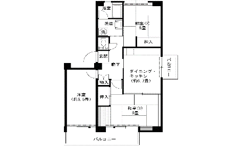 3DK-イの間取り