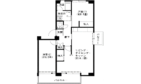 2LDK-カの間取り