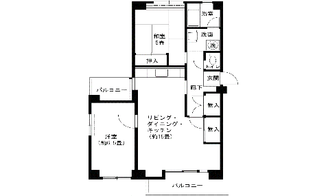 2LDK-オの間取り