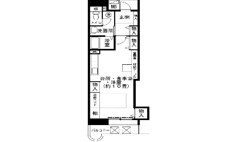 1DK-イの間取り