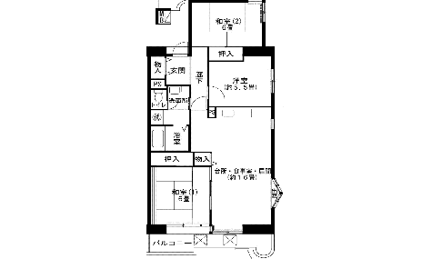 3LDK-ウの間取り