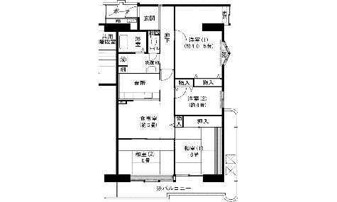 4DK-イの間取り